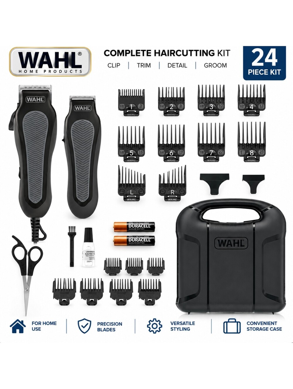 Wahl Deluxe Performance Haircutting Corded Clipper Cordless Trimmer Complete NEW